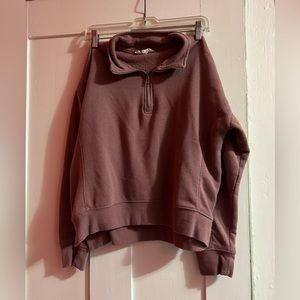 Pink Medium Hippie Rose Cropped Quarter Zip